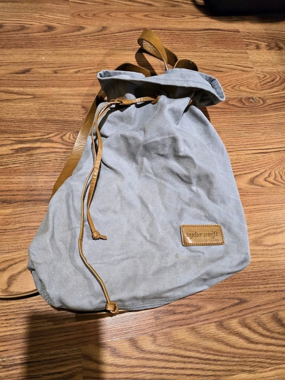 Official Taylor Swift Folklore Exile Drawstring Bucket Bag Backpack Canvas Merch - Picture 3 of 5